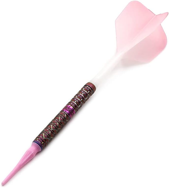 CUESOUL Soft Tip 90% Tungsten Dart Set mit Ölfarbe Finish und ROST Flights 19g pink lady cocktail, 1