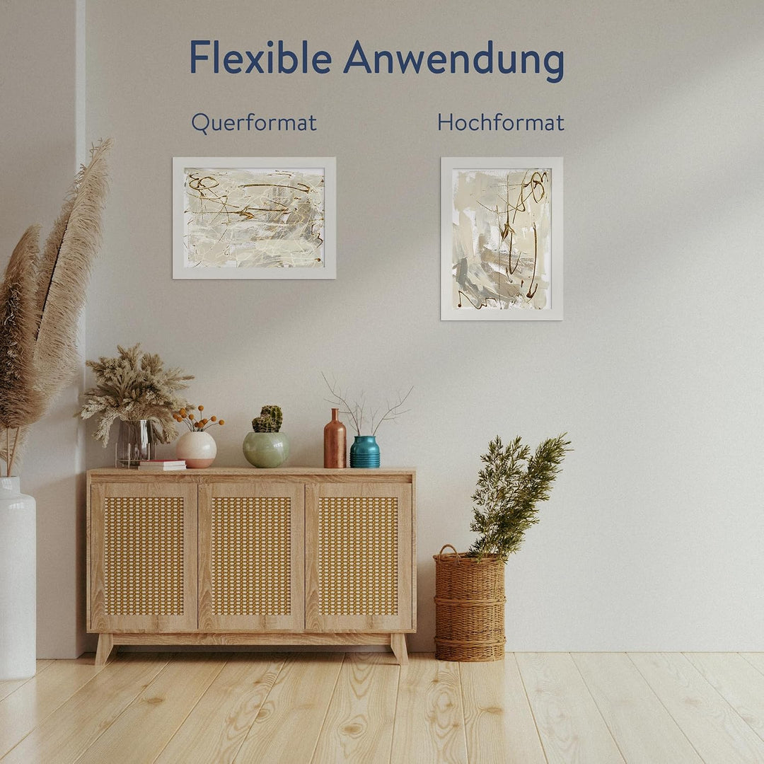 WANDStyle Bilderrahmen Strandhaus Stil 30x42cm DIN A3 I Farbe: Weiss I Fotorahmen I rustikaler Holzb