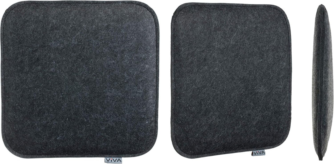 Brandsseller Sitzkissen Filz Eckig 8er Set 35x35x2 cm Stuhlkissen Sitzpolster Auflagen Anthrazit, An