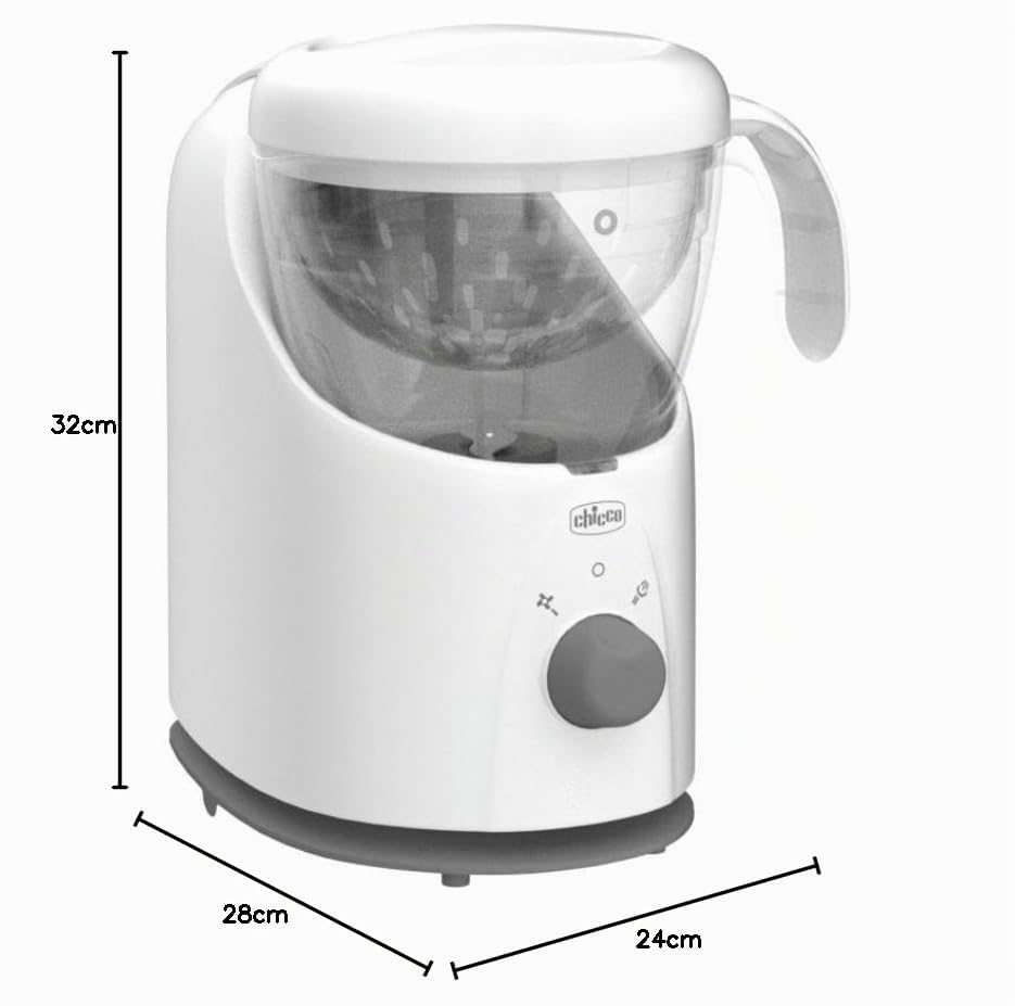 Chicco Easy Meal Mahlzeitenkocher, Multifunktions Babynahrungszubereiter für die Entwöhnung, Mixer u
