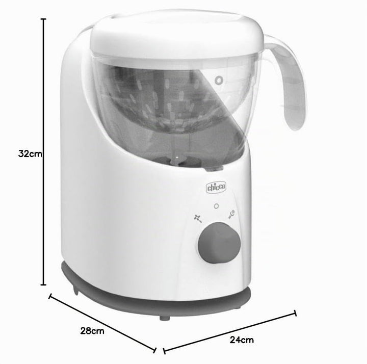 Chicco Easy Meal Mahlzeitenkocher, Multifunktions Babynahrungszubereiter für die Entwöhnung, Mixer u