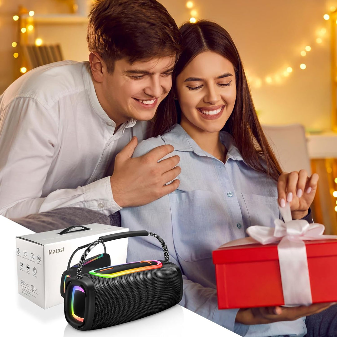 Tragbarer Bluetooth Lautsprecher mit Griff, 66MM Sprecherdurchmesser, BT5.3/24W/IP-X6 Wasserdicht Dr