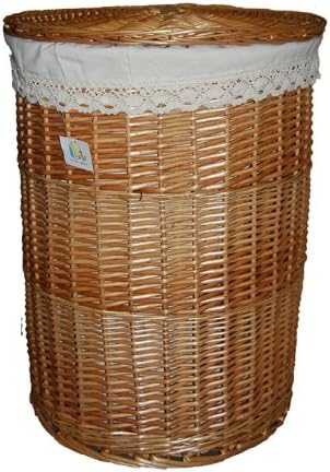 DVier Wäschekorb beige weide D.46 H.62 05Rd-c