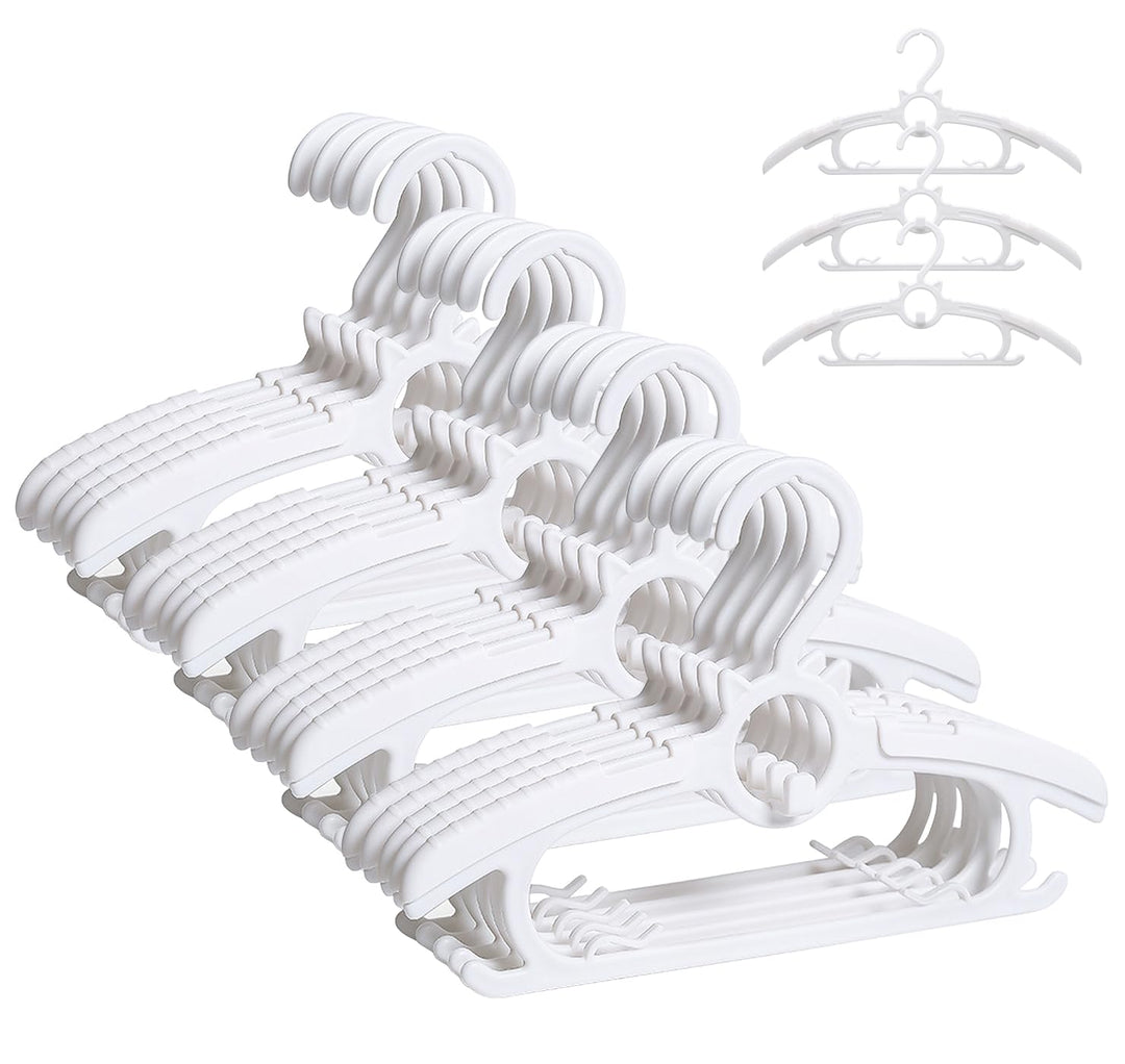 JSF20pcs Mitwachsende kleiderbügel Kinder, 28cm-38cm Einstellbar Kleiderbügel HakenStapelbare Babykl