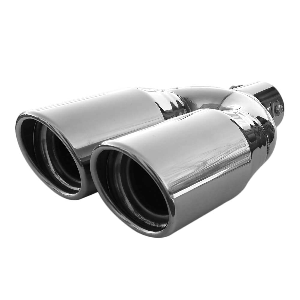 Universal Doppel Auspuffblende Auspuff Schalldampf Endrohr Endrohrblenden Blende Sport Sportauspuff