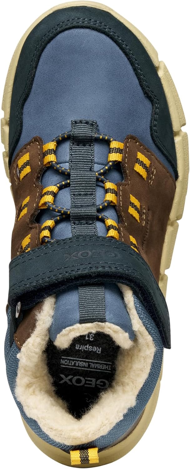Geox Jungen J Flexyper Boy B ABX Ankle Boot 28 EU Brown Blue, 28 EU Brown Blue