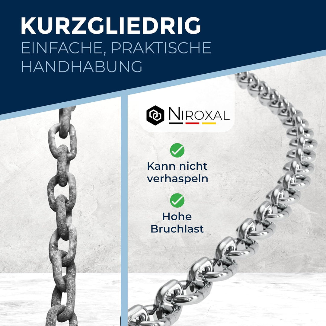 100cm = 1 meter 16mm starke Edelstahlkette Meterware V4A Kette kurzgliedrig am Stück Ankerkette A4 D
