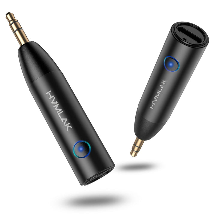 HVMLAK Aux Bluetooth Adapter Auto, Bluetooth 5.3 Empfänger Klinke 3.5 mit Stärkerem Mikrofon, für Au