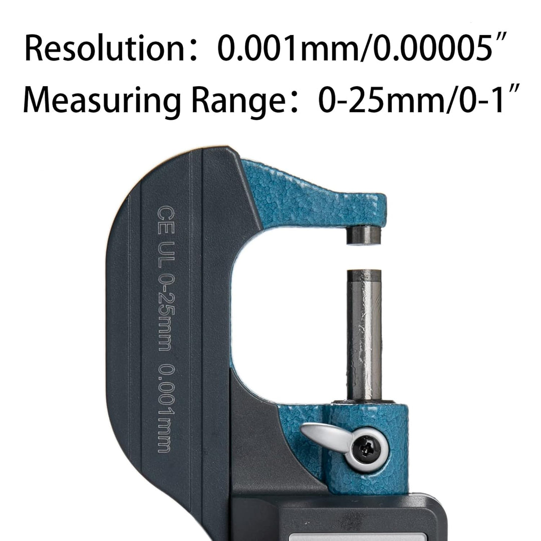 Beslands Mikrometer Digital Bügelmessschraube 0-25mm/ 0.001mm Hohe Präzision Elektronische Digitale