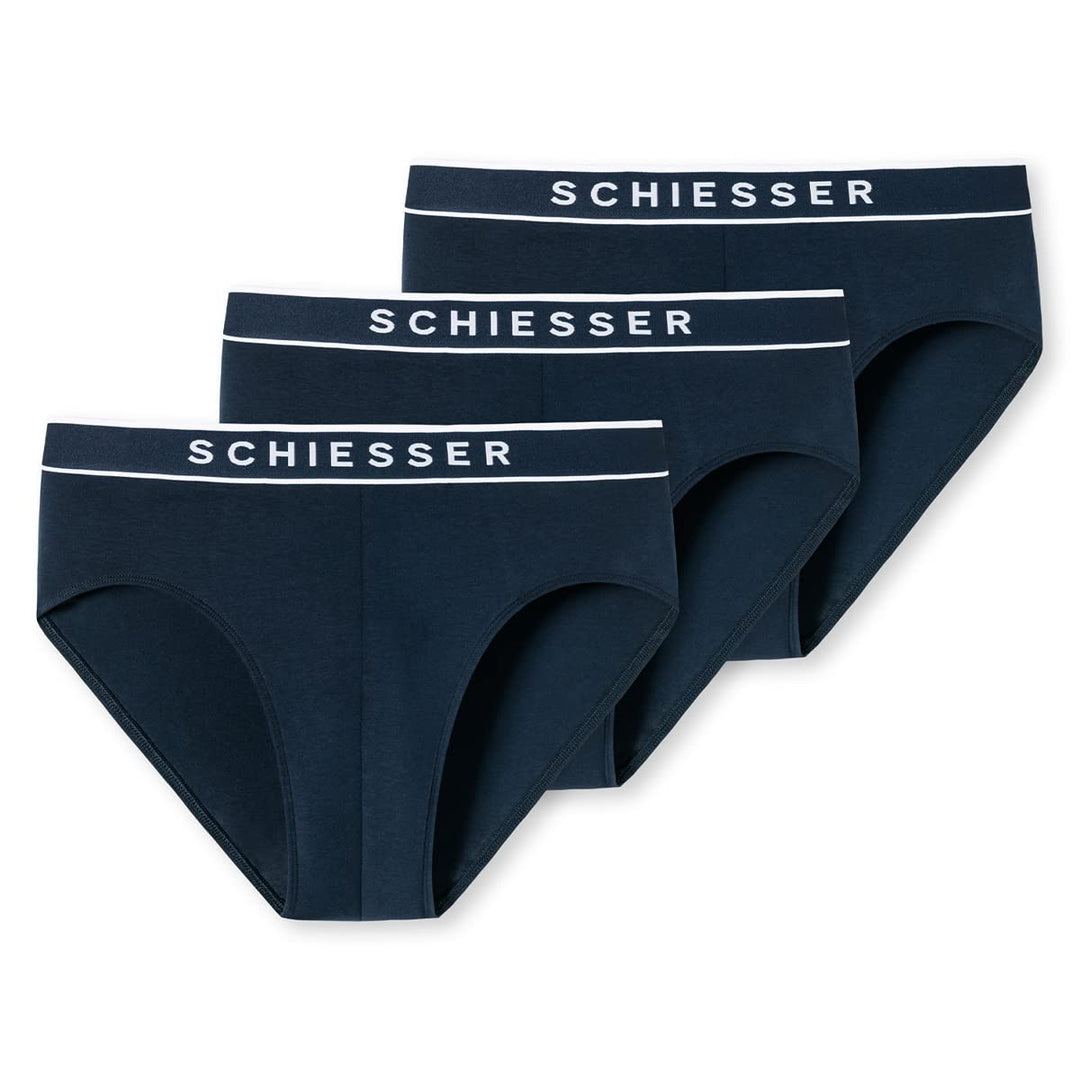Schiesser Herren Slip (3er Pack) S Dunkelblau, S Dunkelblau