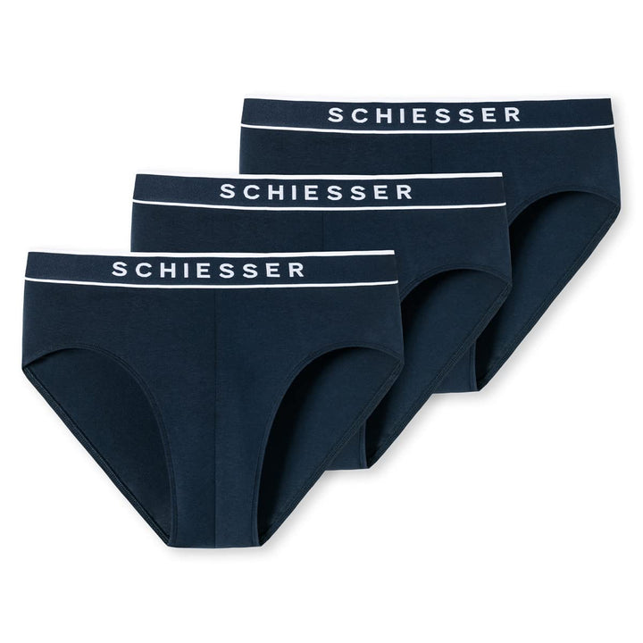 Schiesser Herren Slip (3er Pack) S Dunkelblau, S Dunkelblau