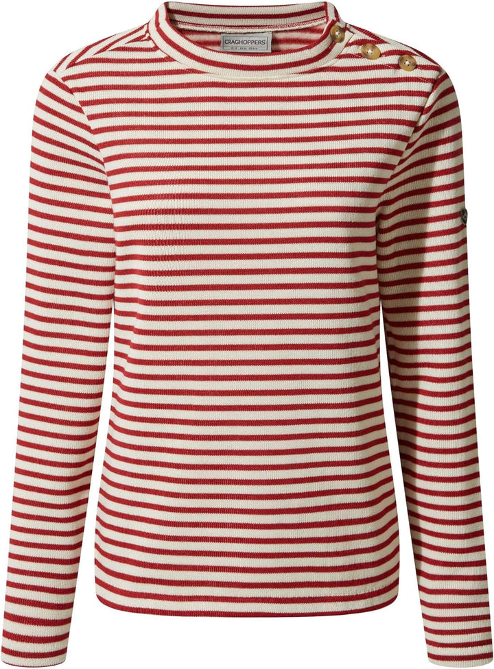 Craghoppers Damen Balmoral Crew Neck Top Rundhalsausschnitt 34 Wildberry Stripe, 34 Wildberry Stripe