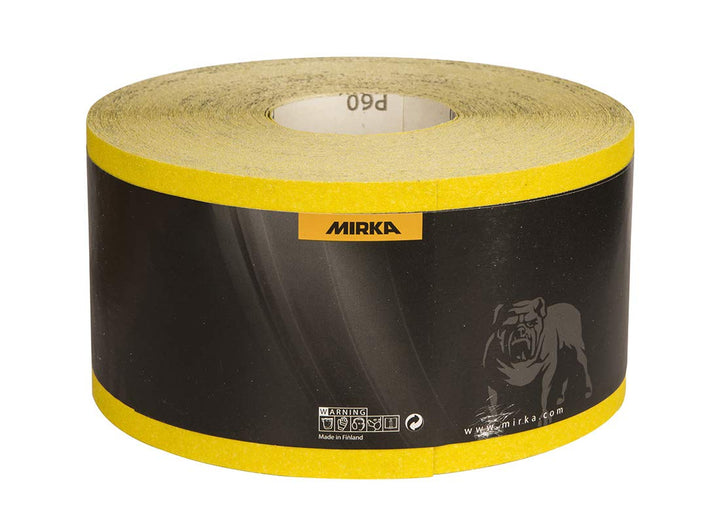 Mirka Yellow Schleifpapier Schleifrolle / 115mm x 50m / P60 / Schleifen von Hartholz, Weichholz, Far