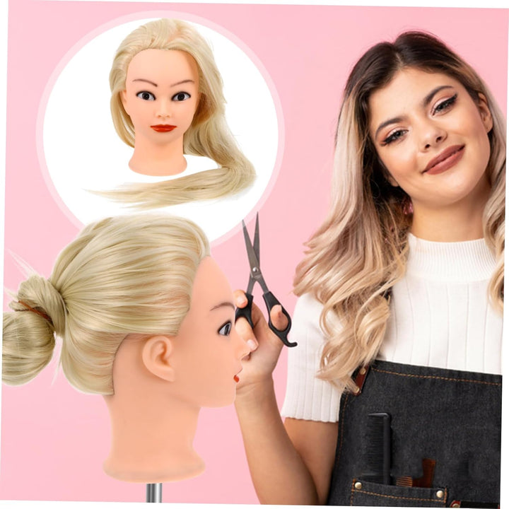 Friseur Mannequinkopf mit Halterung aus Hitzebeständiger Faser für Haarstyling und Extensions im Bea