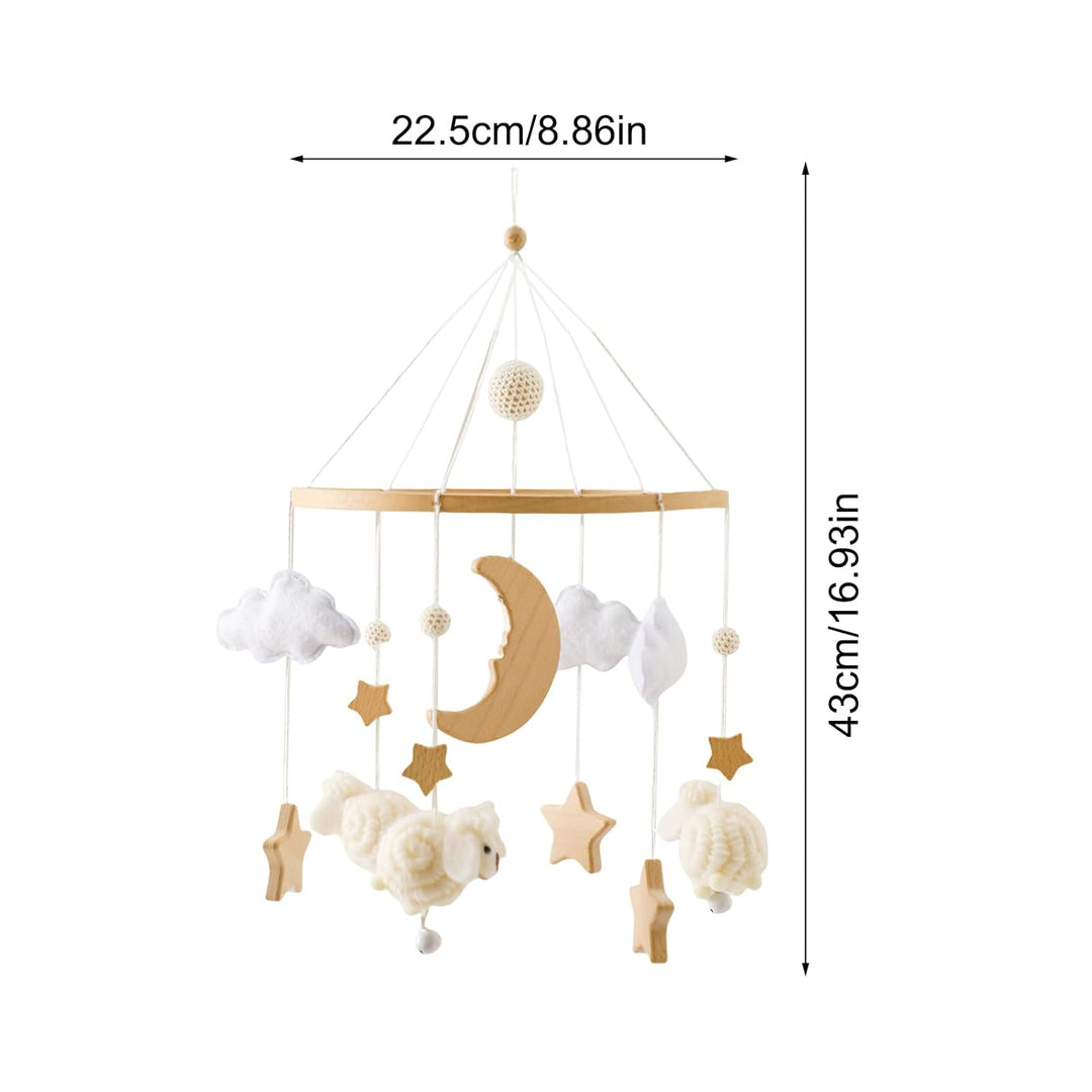 Beistellbett Mobile, Baby Deko, Wolken Deko, Babybett Zimmerdeko Hängespielzeug, Beruhigendes Intera