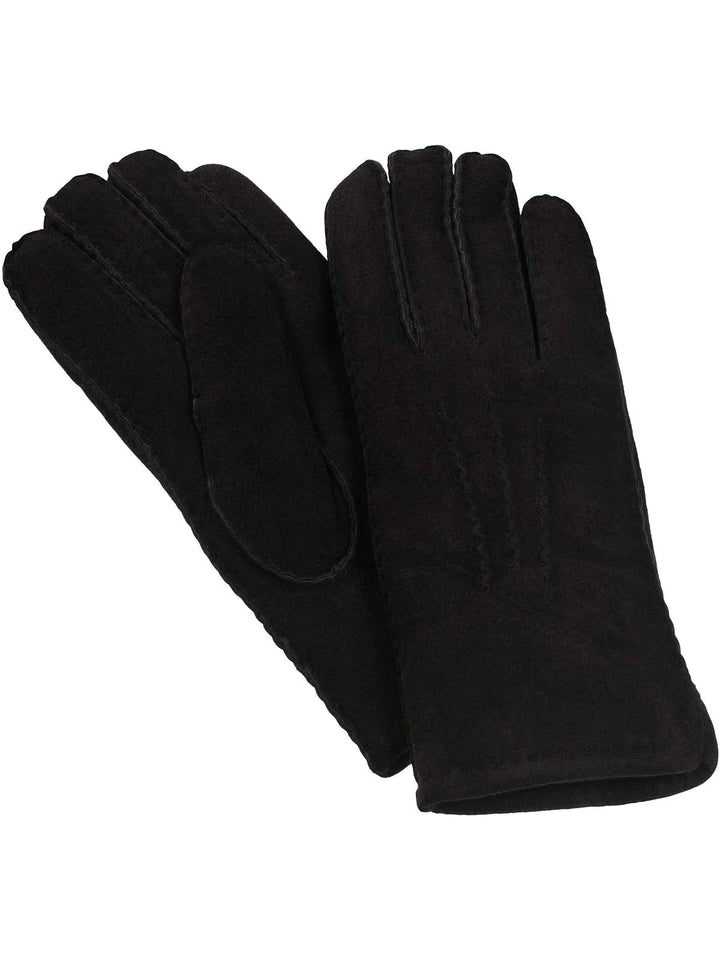 Harrys-Collection HC Damen Herren Handschuh aus echtem Lammfell M Schwarz, M Schwarz