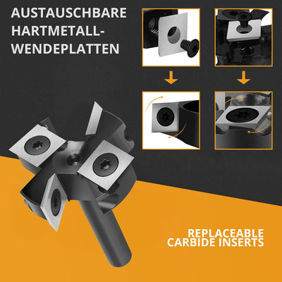 SpeTool Planfräser 8mm Schaft 38.1mmDurchmesser Planfräser für Oberfräse Hobelfräser für holz mit We
