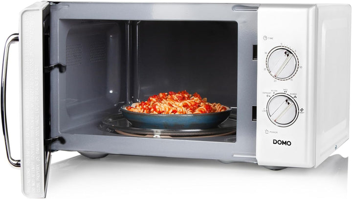 DOMO DO3125 Freistehend Retro Mikrowelle - Timer einstellbar bis zu 30 Minuten - Auftaufunktion - Mi