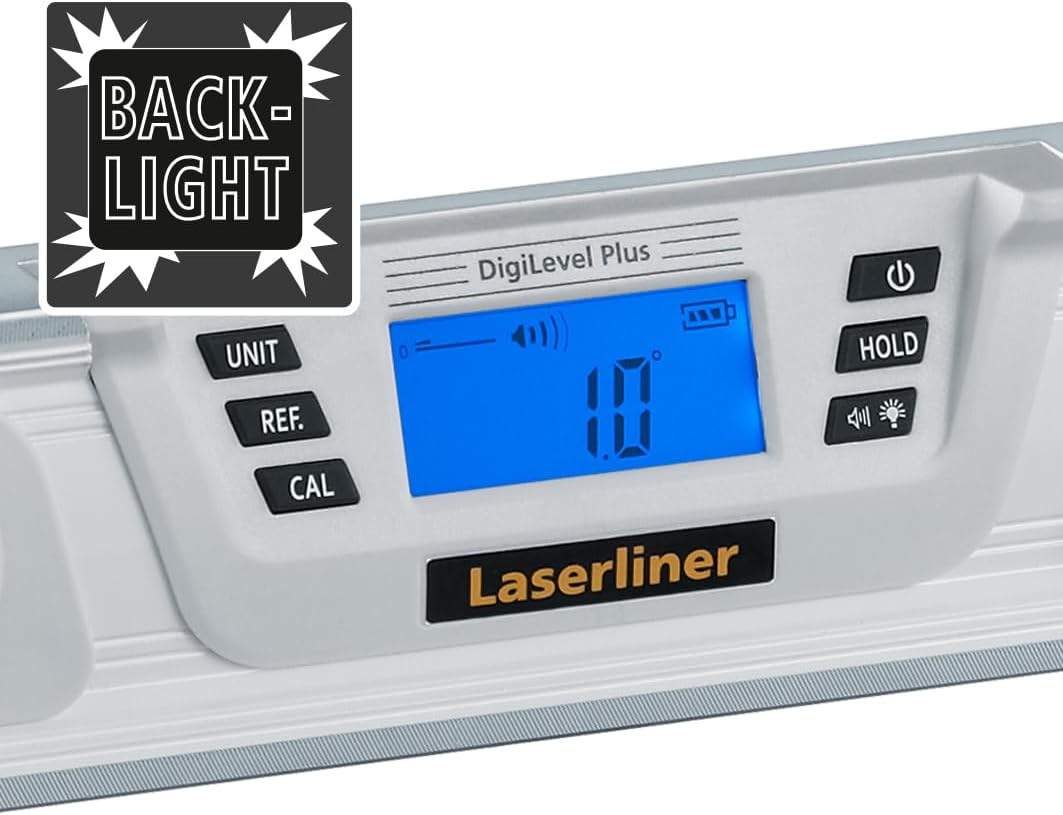 Laserliner Digitale Wasserwaage, DigiLevel Plus 60, 360° Winkelmessung, Umschlagkalibrierung, Magnet