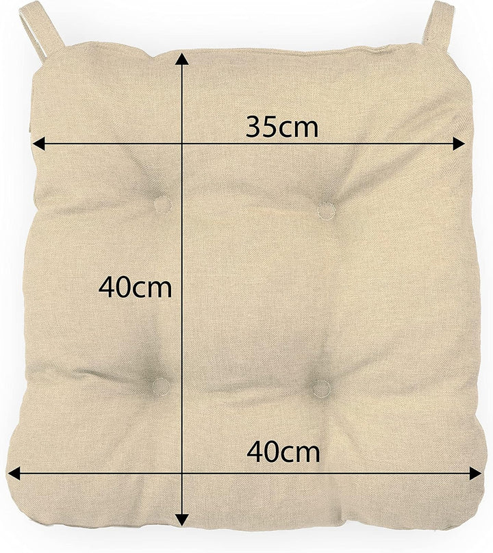 sunnypillow 4er Set Stuhlkissen mit Klettverschluss Masse: 40 (vorne) | 35 (hinten) x 40 x 8 cm Pols
