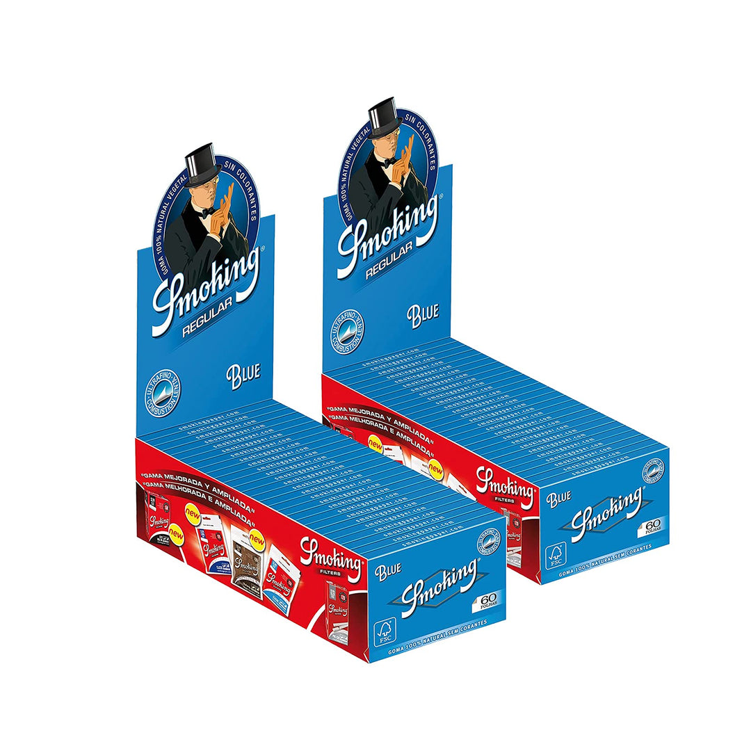 2X 50 Packs Smoking Rolling Paper Blue 70 x 37 mm 13 gr/mt. 60 Sheets/Book