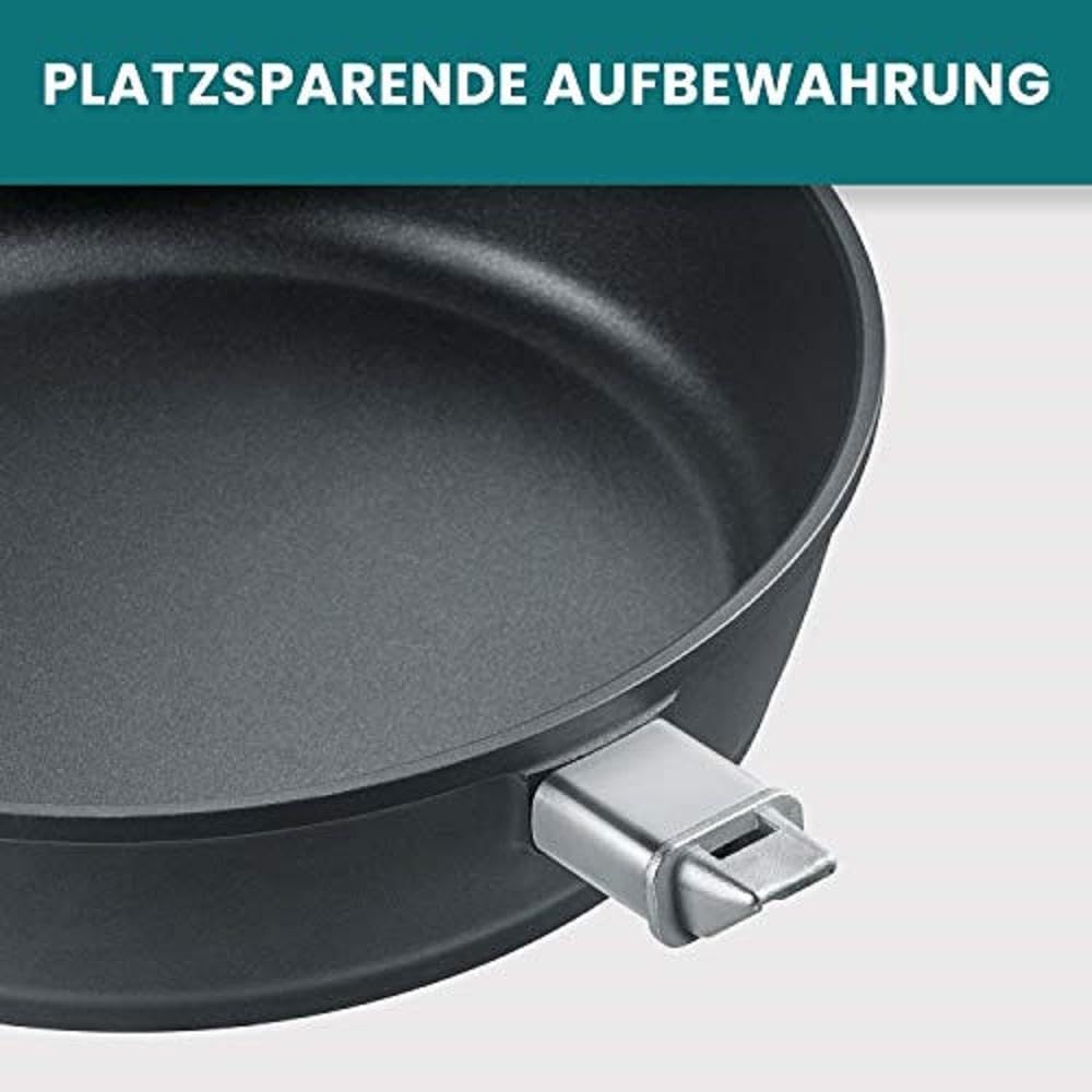 Berndes Vario Click Induction Schmorpfanne, Aluguss, Black, 24 cm Schmorpfanne Schwarz 24 cm, Schmor