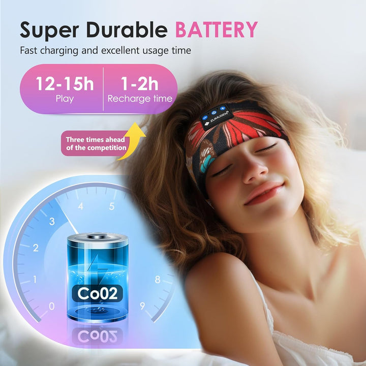 ZUMUSEN Schlafkopfhörer Stirnband Bluetooth 5.4, Super Weiche 15+ Stunden Wiedergabe Sleep Headphone