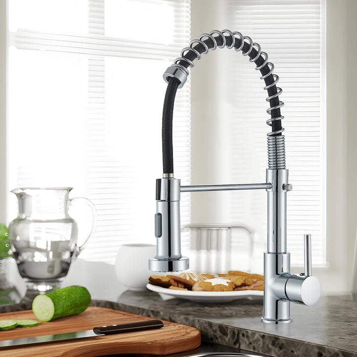 Wasserhahn Küche Chrom Spültischarmatur mit zwei Wassersprühmodi Armatur Küche 360° Schwenkbar Hochd