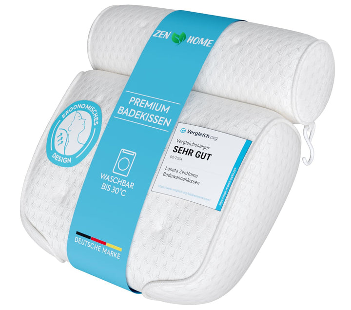 Badewannenkissen • Ergonomisches &amp; Muskelentspannendes Premium Badekissen • Neuer 5D Spezial-Schaum