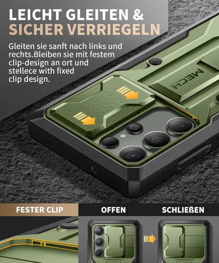 Tongate für Samsung Galaxy S23 Ultra Hülle, [Schiebekamera-Abdeckung &amp; Bildschirmschutz] [2 vordere