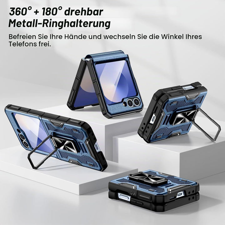 Doeshine Samsung Galaxy Z Flip 6/7 FE Hülle [Not für Flip 7] mit Ständer &amp; Kameraschutz, Ganzkörper