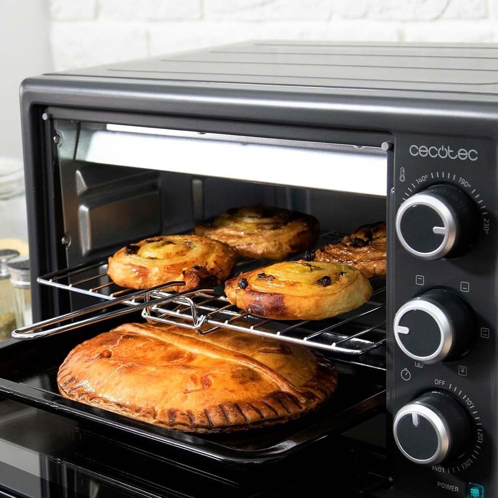 Cecotec Tischofen Bake&Toast 2600 Black 4Pizza, 26 L, 1500 W, inklusive Pietra Pizza Stein für Ergeb