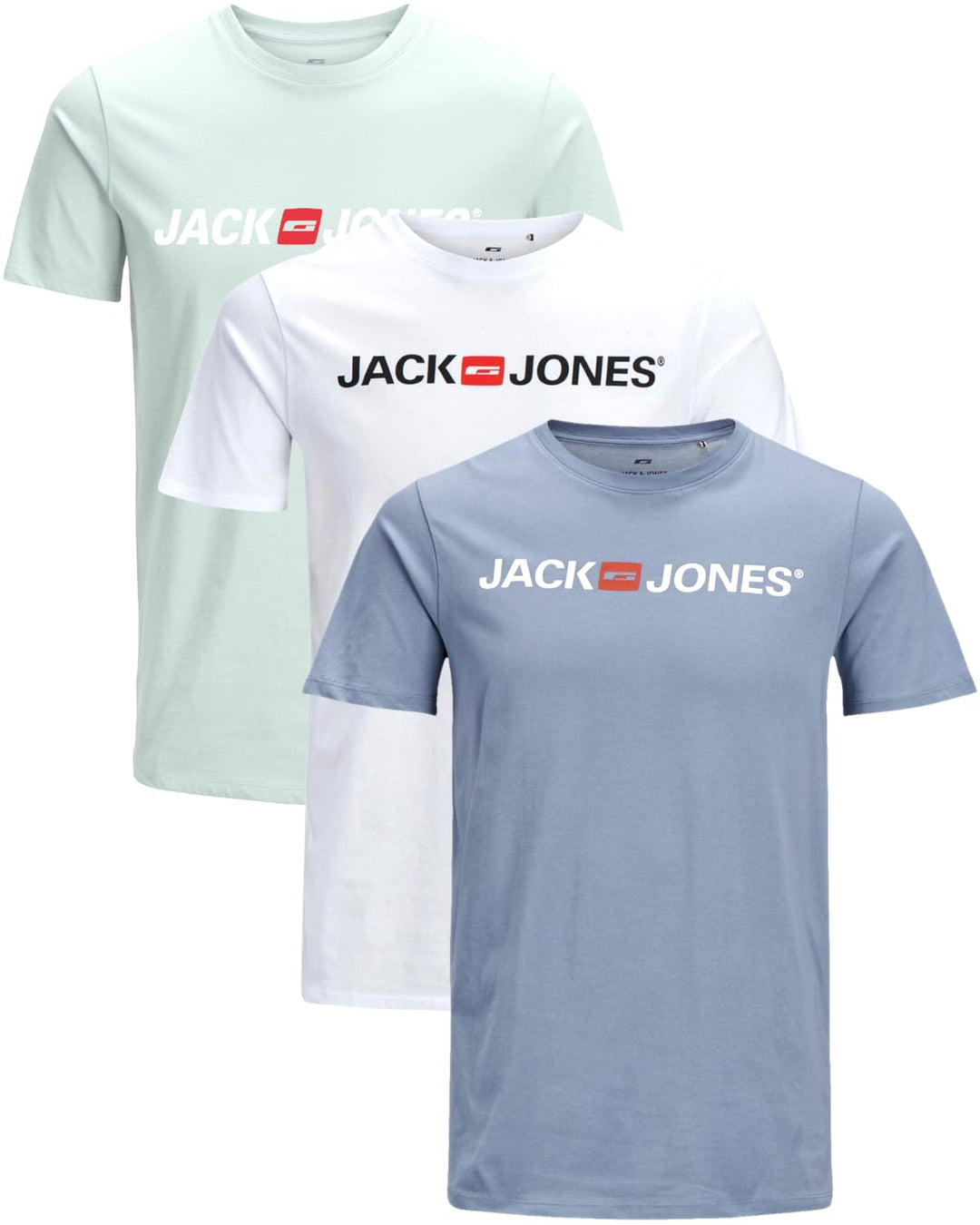 JACK & JONES Herren 3er-Set T-Shirts aus Baumwolle S Slim-fit Mix-60, S Slim-fit Mix-60
