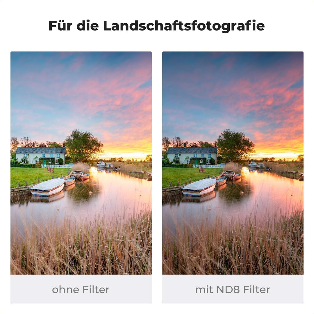 K&F CONCEPT Rechteckfilter ND8 (3 Blendenstufe) 100x100mm Graufilter mit Fester Dichte(Nano-Xcel Ser