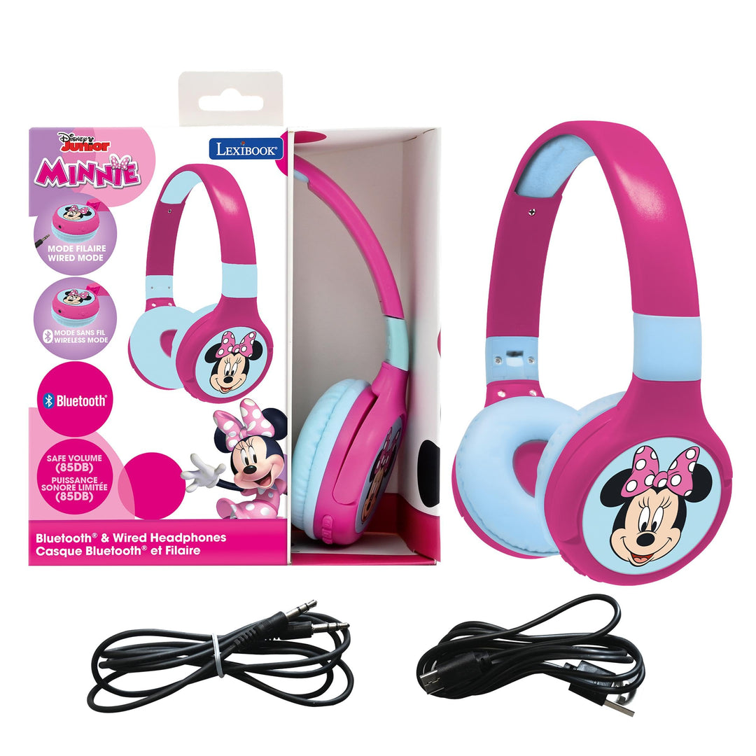 Lexibook - Disney Junior Minnie -2-in-1-Audio-Headset Bluetooth & Kabelgebunden mit Mikrofon und Ste