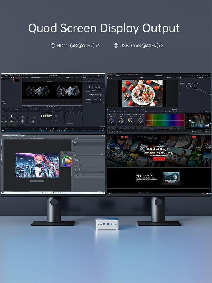 MINIS FORUM NAB6 Lite Mini PC mit Intel Core i5-12600H, 16GB DDR4, 512GB PCIe 4.0 SSD, 12 Kerne / 16