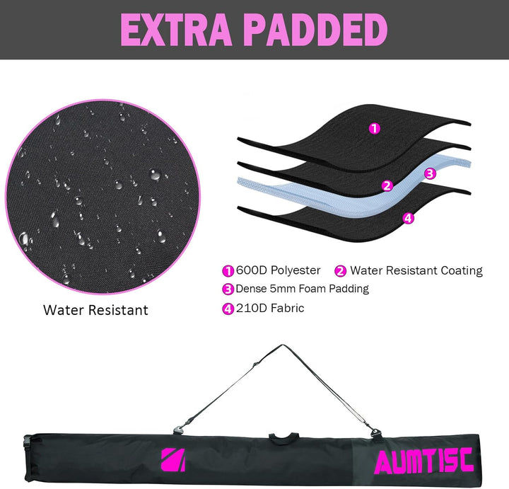 AUMTISC Skitasche und Skischuhtasche Combo - Skitaschen für Flugreisen - gepolsterte Schneeskitasche
