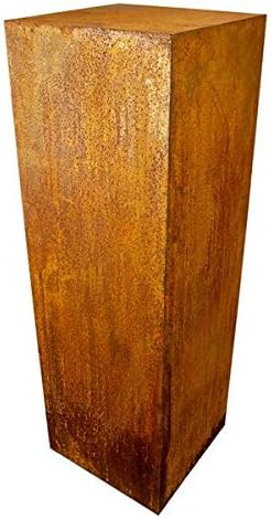 Manufaktur Lichtbogen Rost Säule 100 x 33 x 33 cm quadratisch Edelrost Gartendeko, 100 x 33 x 33 cm