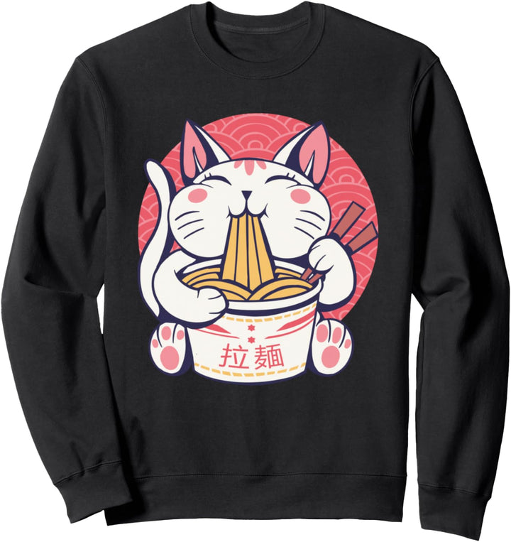 Kawaii Ramen Katze Manga Otaku Nudeln Japanische Anime Sweatshirt