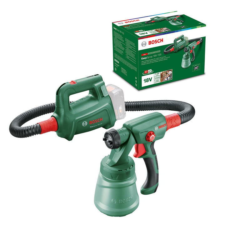 Bosch Akku-Farbsprühsystem EasySpray 18V-100 (ohne Akku, System, für Lacke und Lasuren, Förderleistu