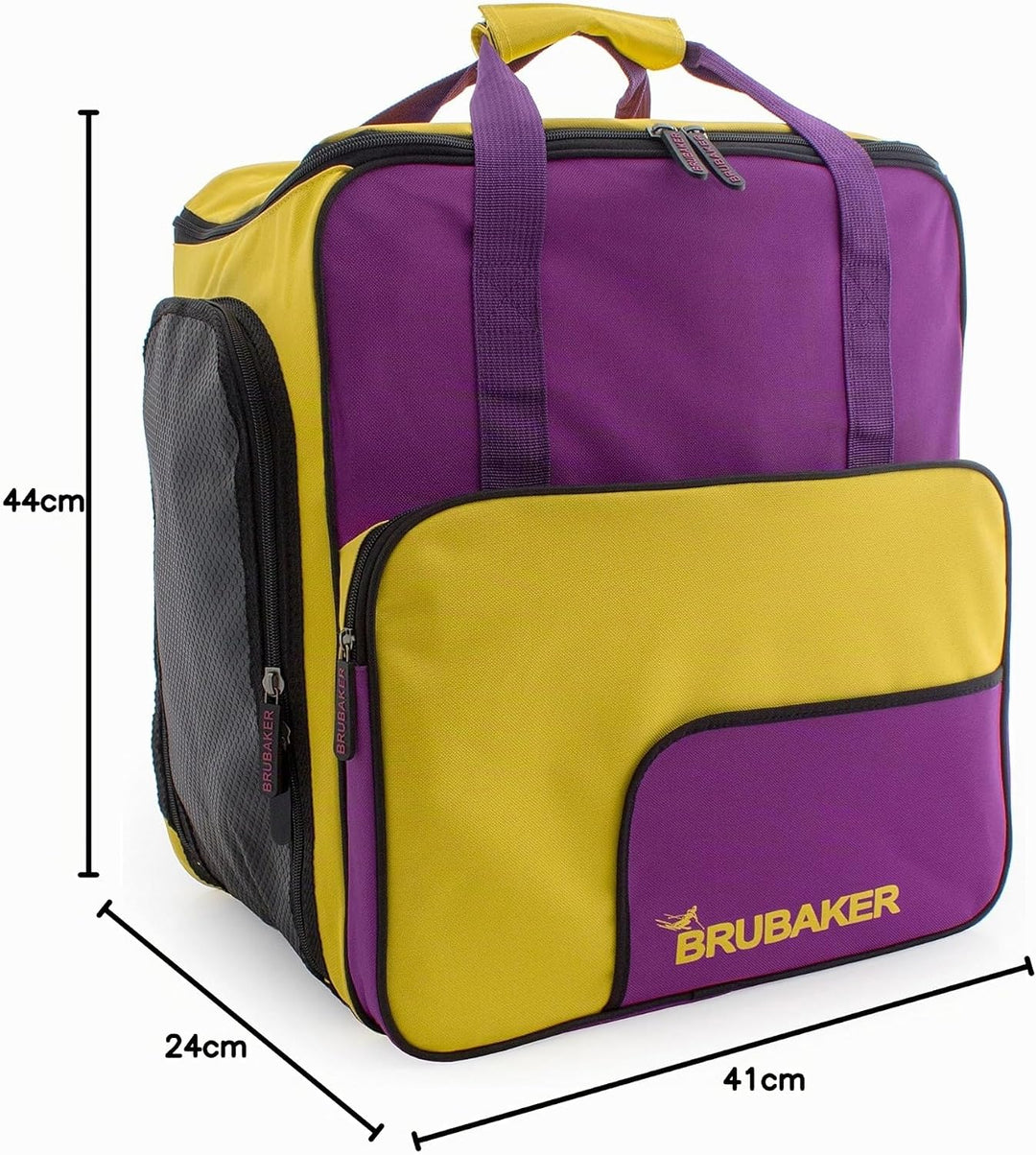 BRUBAKER Skischuhtasche Helmtasche Skischuhrucksack Superfunction Lila Gelb - Limited Edition