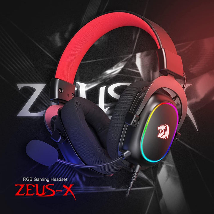 Redragon H510 Zeus Gaming-Headset mit Kabel - 7.1 Surround-Sound - Bezug aus atmungsaktivem Stoff -