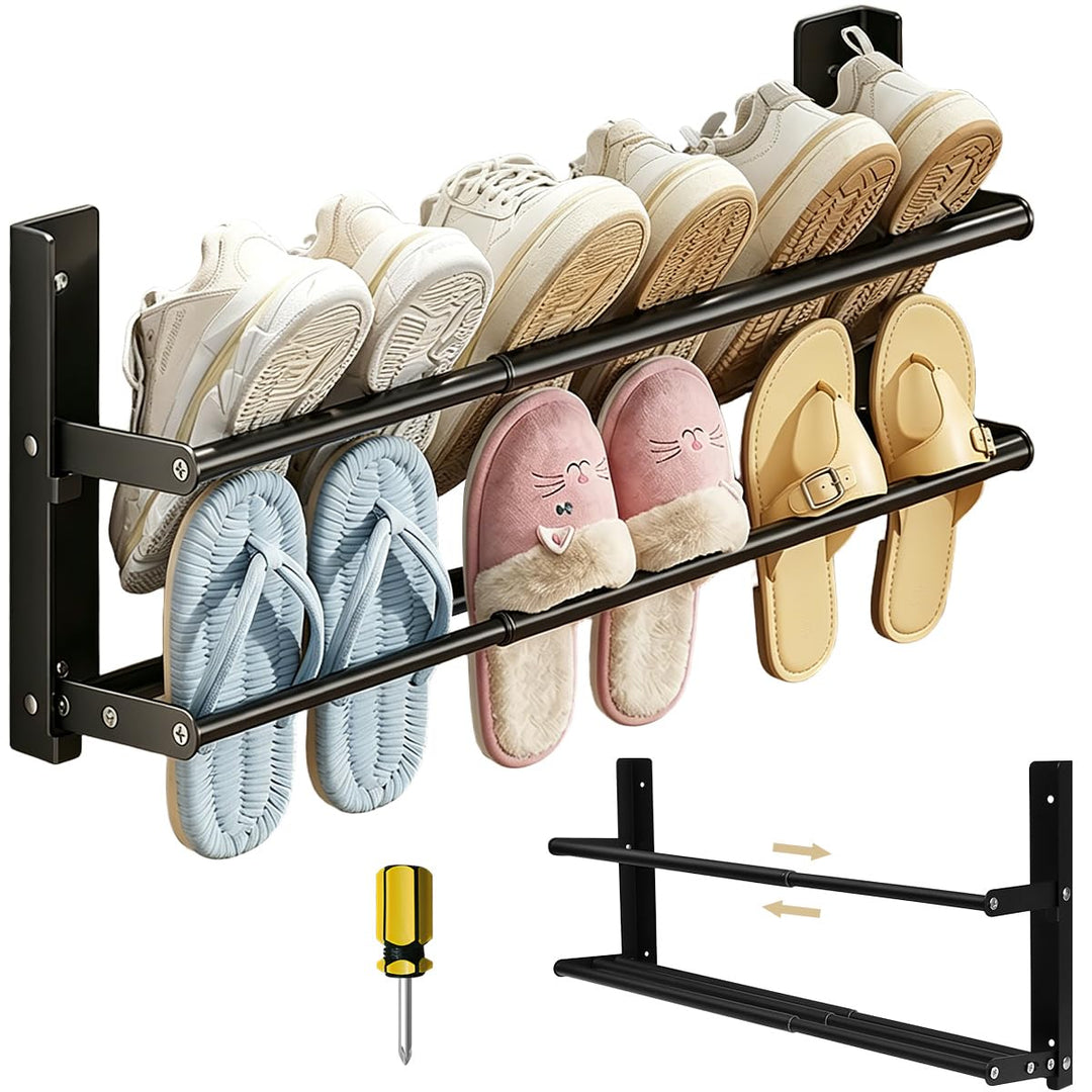 Schuhregal Wandmontage Schuh Regal Metall Ausziehbar 37-67cm Schuhhalter wand Schuhaufbewahrung Plat