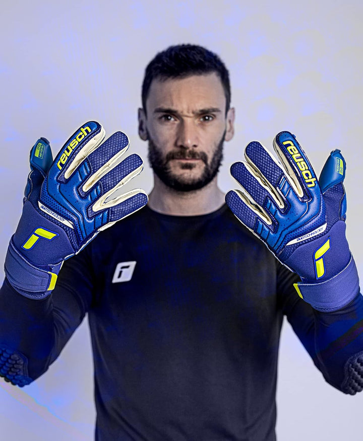 Reusch Unisex – Erwachsene Attrakt Duo Torwarthandschuh 9 deepblu/safe yell/dep blu, 9 deepblu/safe