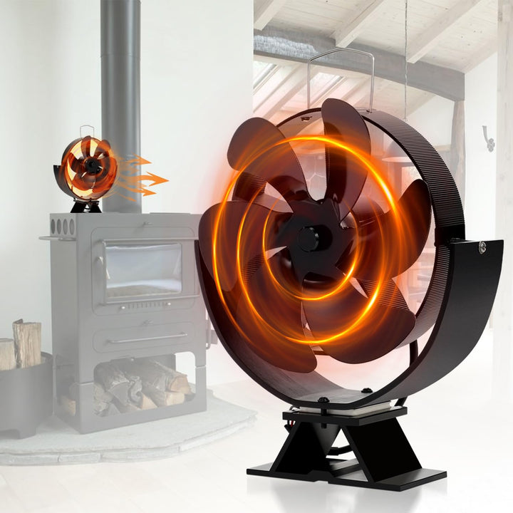 Jopassy Ofenventilator ohne strom mit 6 Blättern, Kaminventilator, Ventilator für Kaminofen, Kaminve