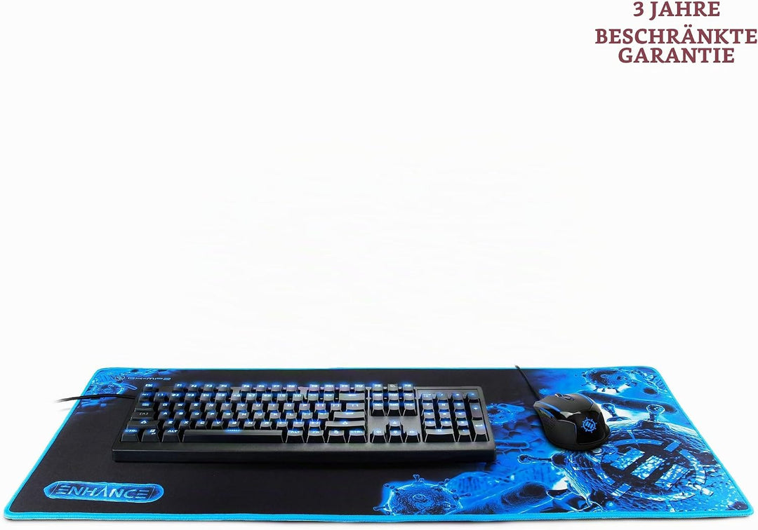 ENHANCE GX-MP2 Extended Gaming Mauspad - XXL Mauspad (80 x 35 cm) Mehrfarbig (Blau/Schwarz), Mehrfar