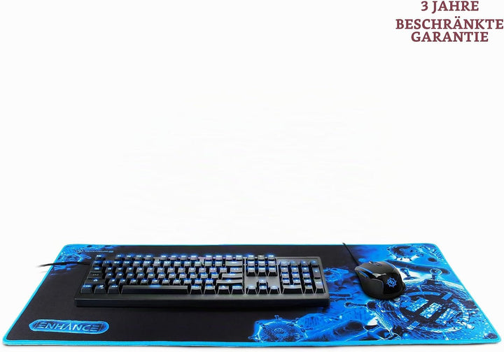 ENHANCE GX-MP2 Extended Gaming Mauspad - XXL Mauspad (80 x 35 cm) Mehrfarbig (Blau/Schwarz), Mehrfar