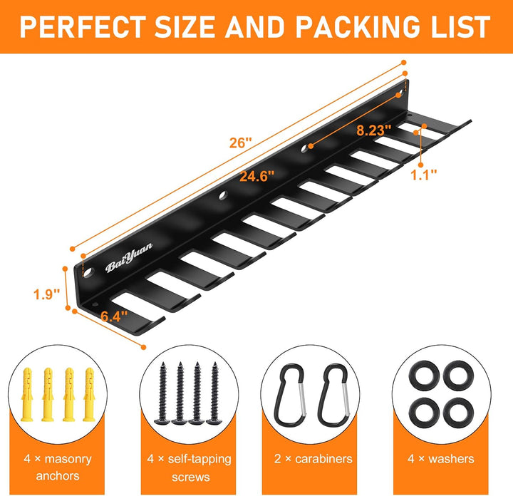 Home Gym Aufbewahrungsregal – 12 Haken Heavy Duty Gym Rack Organizer, Mehrzweck-Workout-Ausrüstung,