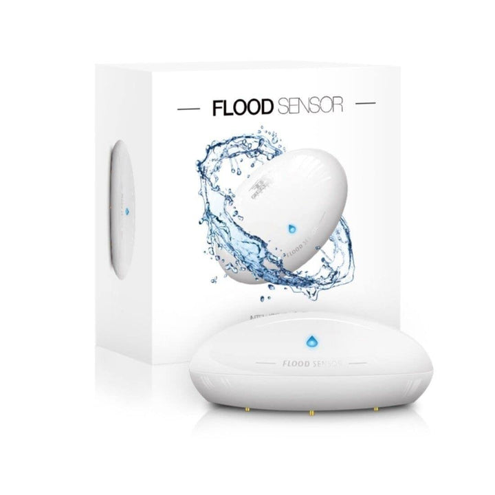FIBARO Flood Sensor / Z-Wave Plus Wassermelder, Hochwasser, Leck und Temperatursensor, FGFS-101
