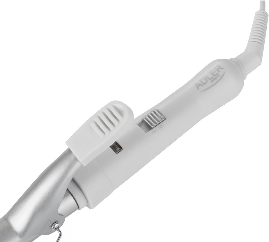 ADLER EUROPE AD 2105 Lockenstab Weiss – Keramik Heizstab mit PTC-System, 25W, einstellbare Bürste, m